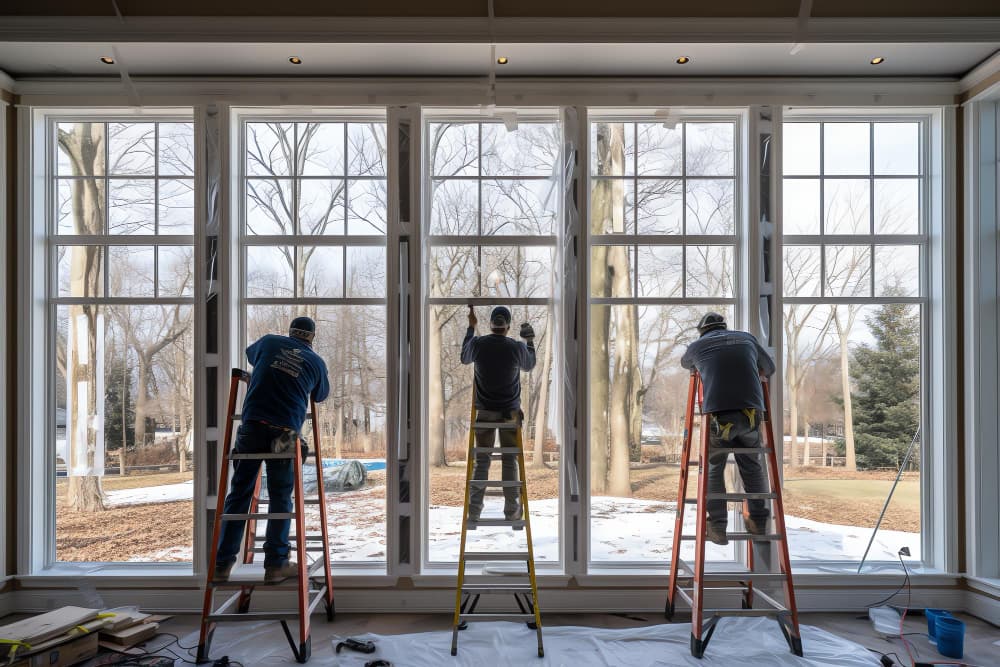 Image of Window Contractors Installing Custom Windows